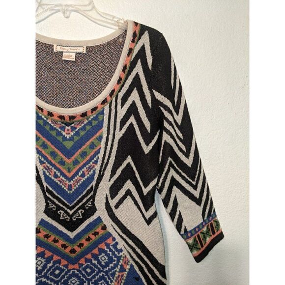 Flying Tomato Women's Three-Quarter Sleeve Geometric Printed Knit Dress Sz M - Picture 11 of 14